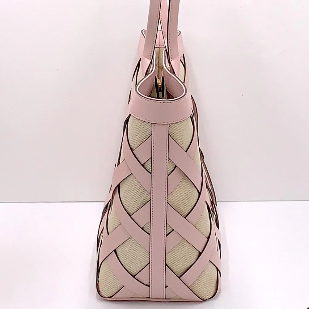 MICHAEL KORS SIENNA Large Tote Shoulder BAG In POWDER BLUSH Leather Canv… - Picture 7 of 16